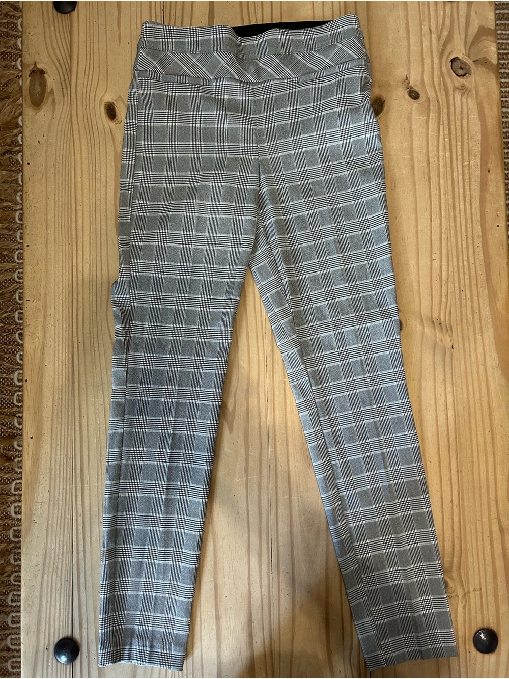 Takara Gray Plaid Skinny Ankle Pants